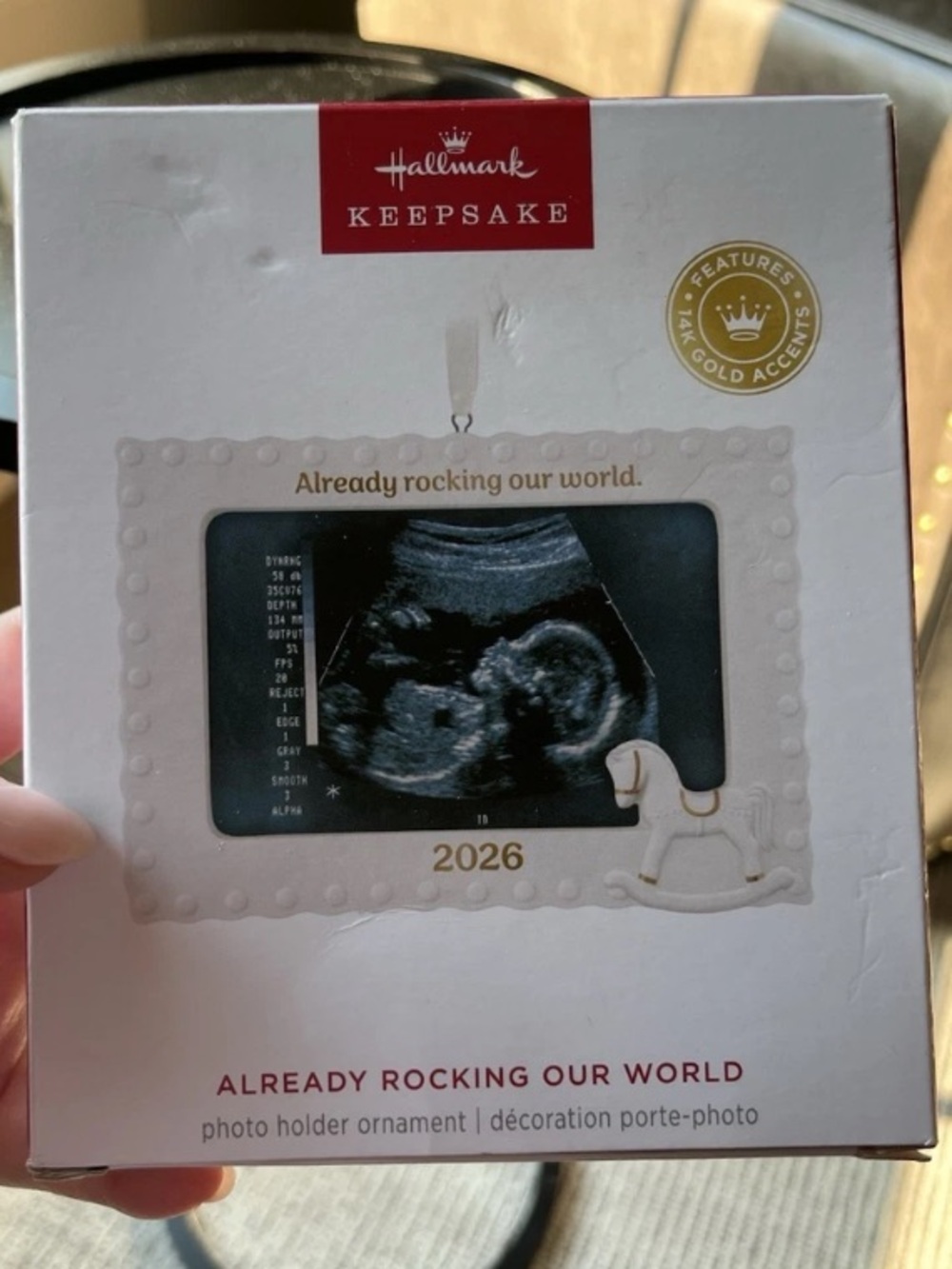 Hallmark Keepsake "Already Rocking Our World" Ultrasound Photo Ornament 2026 New